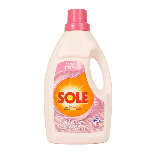 Sole Detersivo Bucato A Mano E Lavatrice Liquido Lana E Seta  E  Capi Delicati 16 Lavaggi 1 Litro