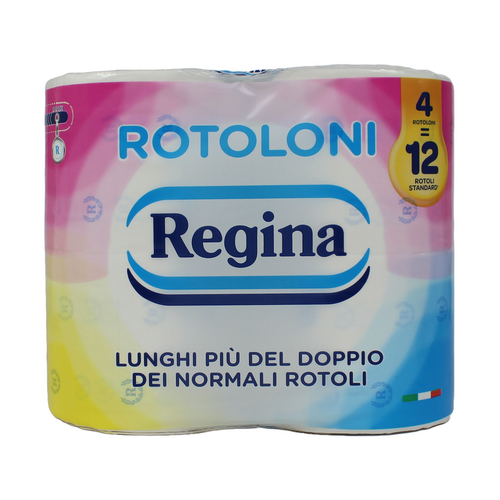 Regina Carta Igienica 4 Rotoloni 2 Veli 500 Strappi