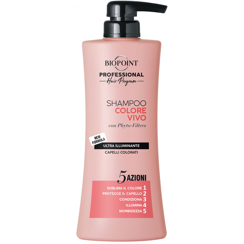 Biopoint Professional Shampoo Colore Vivo 5 Azioni Formula Ultra Illuminante Capelli Colorati 400 Ml…