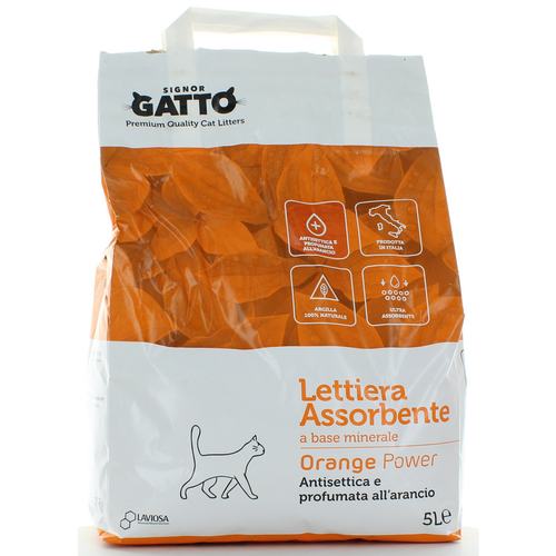 Signor Gatto Lettiera Antibatterica Orange Power Sacco 5 L