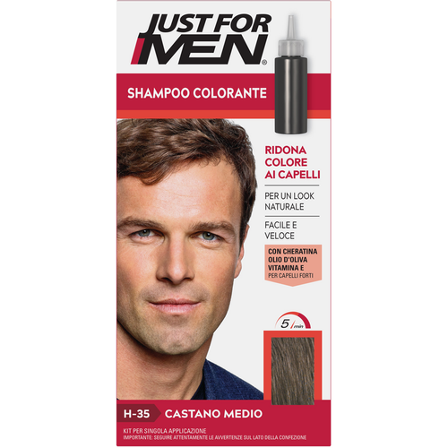 Just For Men Shampoo Colorante Uomo H-35 Castano Medio