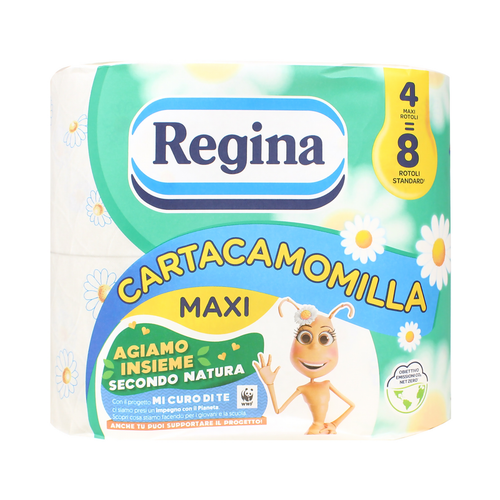 Regina Carta Igienica Cartacamomilla 4 Maxi Rotoli