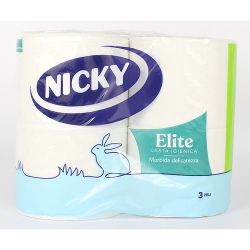 Nicky Carta Igienica Elite 4 Rotoli 3 Veli