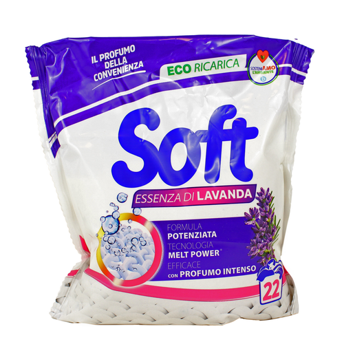 Soft Piu Detersivo Bucato Lavatrice In Polvere Lavanda  Ricarica 22 Lavaggi