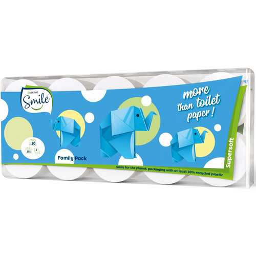 Smile Eco Lucart Carta Igienica 10 Rotoli 2 Veli 155 Strappi