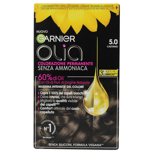 Olia Colorazione Permanente Senza Ammoniaca 5,0 Castano