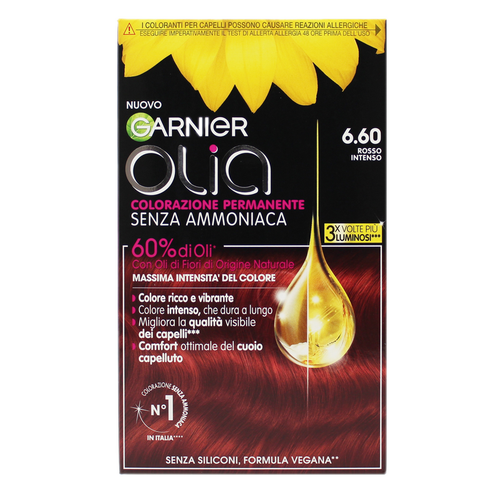 Olia Colorazione Permanente Senza Ammoniaca 6,60 Rosso Intenso