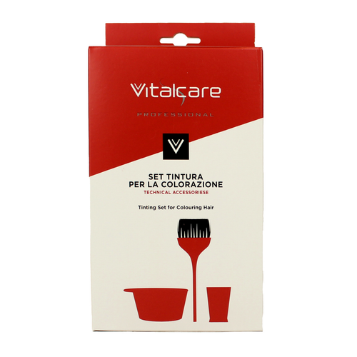 Vitalcare Set 3 Pz Per Tintura Colorazione Capelli Professional (Ciotola+misurino 135 Ml+pennellessa…