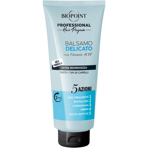 Biopoint Professional Delicato Balsamo Ultra Morbidezza 5 Azioni Tutti I Tipi Di Capelli Tubo 350 Ml