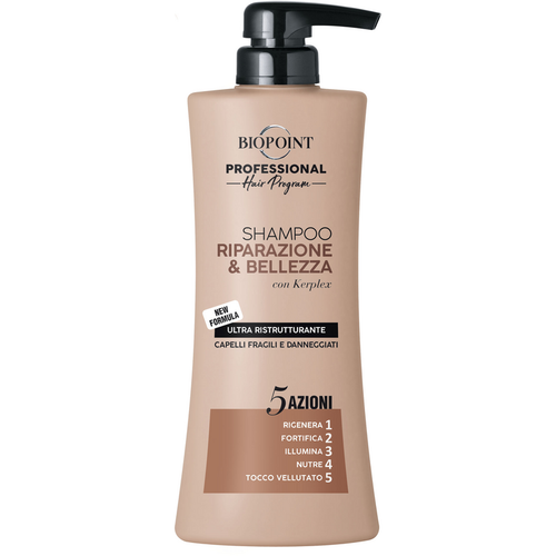 Biopoint Professional Riparazione E Bellezza Shampoo Formula Ultra Ristrutturante 5 Azioni Capelli F…