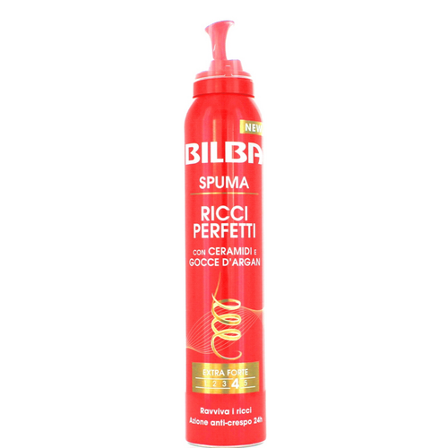 Bilba Spuma Ricci Perfetti Con Ceramidi E Gocce D'argan Tenura Extra Forte 200 Ml