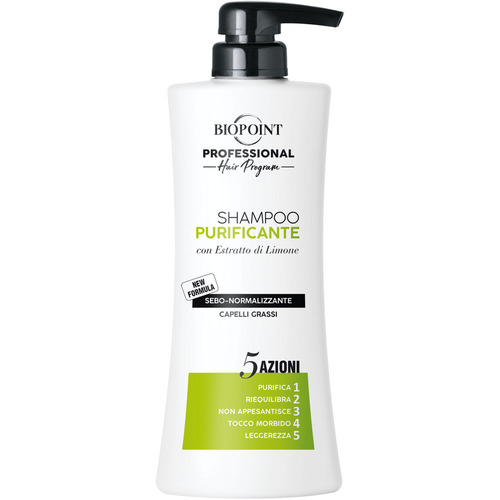 Biopoint Professional Shampoo Purificante Sebo Normalizzante 5 Azioni Capelli Grassi 400 Ml