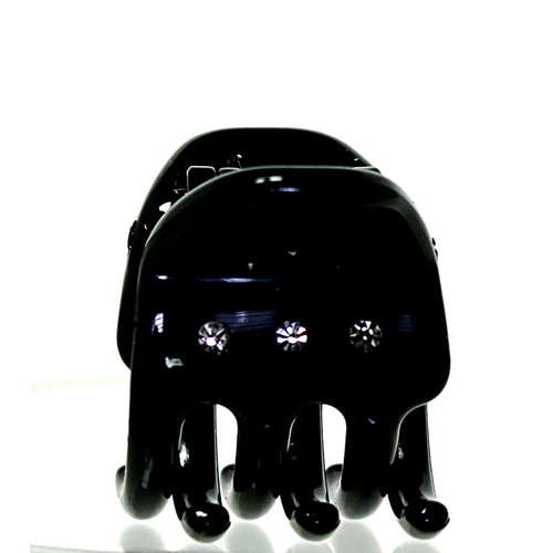 Defile' Accessori Per Capelli Pinza Plastica Strass Colore Nero
