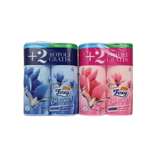 Foxy Carta Igienica Bouquet  4+2 Rotoli Maxi 2 Veli Colorata Profumata