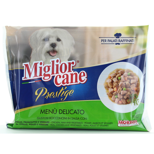 Miglior Cane Prestige Bocconcini Delicati 4 Buste Da 100 Grammi: 2 Buste Pollo Prosciutto E Verdure