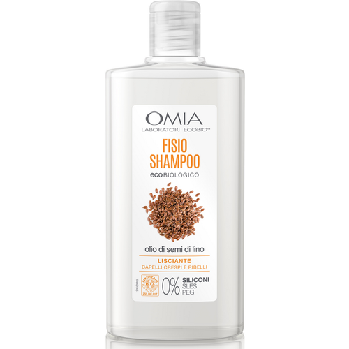 Omia Eco Biologico Fisio Shampoo Olio Di Semi Di Lino Lisciante Capelli Crespi E Ribelli 200 Ml