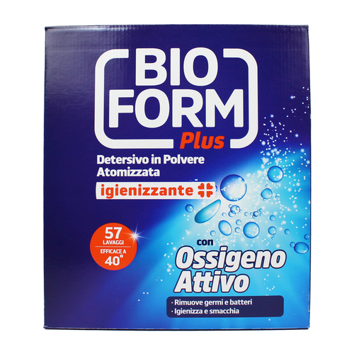 Bioform Plus Igienizzante Con Ossigeno Attivo Detersivo Bucato Lavatrice In Polvere Fusto 50+7 Lavag