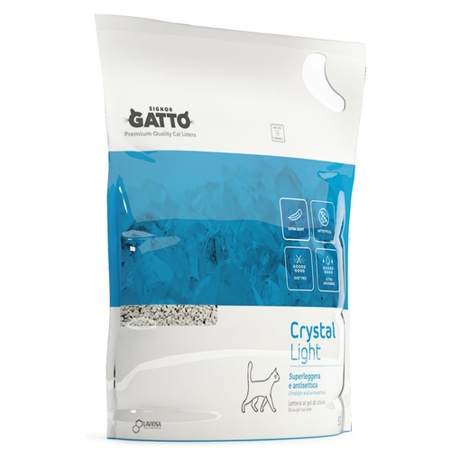 Signor Gatto Lettiera Crystal Light A Base Di Gel Di Silice Super Leggera Antiodore 5l