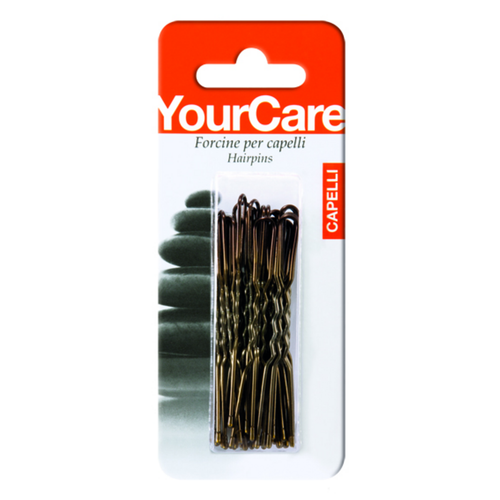 Yourcare 2,5" Blister 26 Forcine Con Goccia Pesante Per Capelli Colore Castano