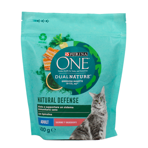Purina One Gatto Dual Nature Crocchette Salmone Busta 400 Grammi