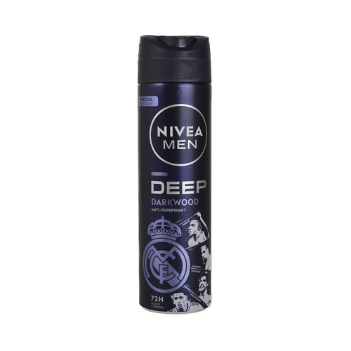 Nivea For Men Deodorante Spray 72h Deep Dry & Clean Feel Anti-perspirant Anti-bacterial & Black Carb…