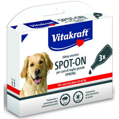 Vitakraft Spot-on Fipronil 268mg Soluzione Antiparassitario Repelt Per Cani Taglia Grande Peso 20-40