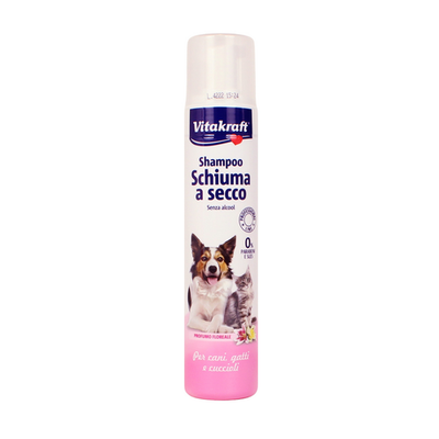 Vitakraft Shampoo Schuma A Secco Per Cani - Gatti - Cuccioli Profumo Floreale 200 Ml