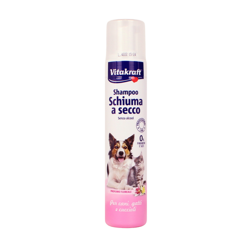 Vitakraft Shampoo Schuma A Secco Per Cani - Gatti - Cuccioli Profumo Floreale 200 Ml