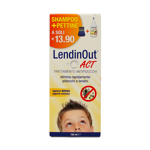 Lendinout Act Shampoo Trattamento Antipidocchi 150 Ml + Pettine