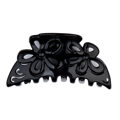 Defile' Accessori Capelli Pinza Traforata Con Fiori Colore Nero