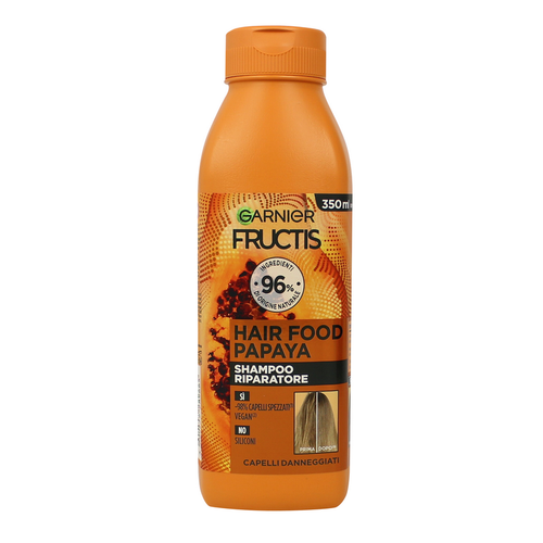 Fructis Shampoo Hair Food Papaya Riparatrice Capelli Danneggiati 350 Ml