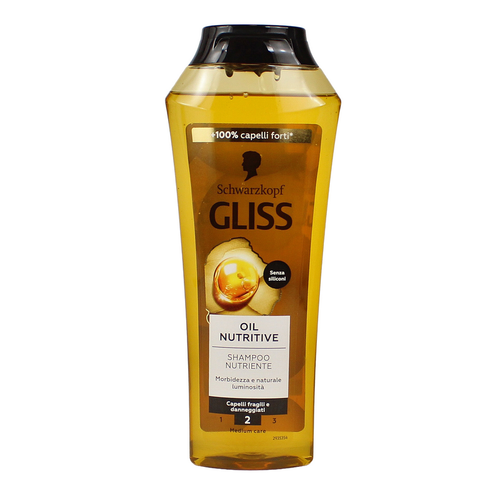 Gliss Shampoo Olio Nutriente Capelli Fragili, Sfibrati 250 Ml