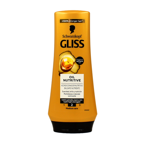 Gliss Balsamo Olio Nutriente Capelli Fragili, Sfibrati 200 Ml