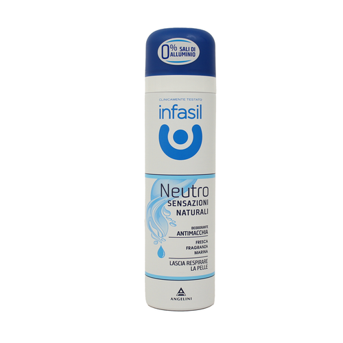 Infasil Deodorante Spray Neutro Sensazioni Naturali Antimacchia Fresca Fragranza Marina 150 Ml
