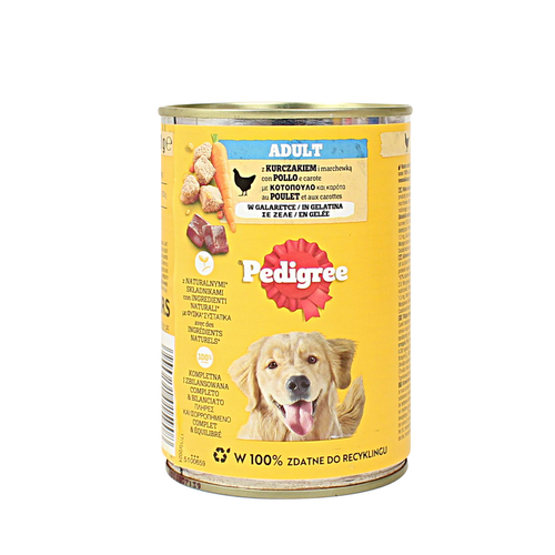 Pedigree Dog Cibo Umido Per Cane Con Pollo E Carote In Lattina Da 400 Gr
