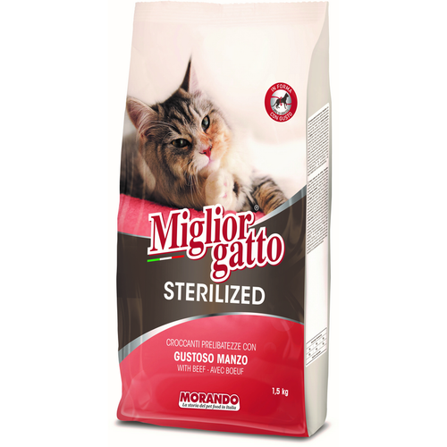 Miglior Gatto Sterilized Croccantini Gusto Manzo Sacco 1,5 Kg