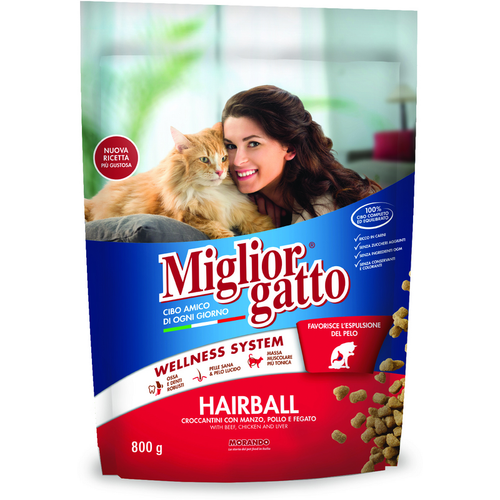 Miglior Gatto Hairball Croccantini Manzo - Pollo - Fegato Busta 800 Grammi