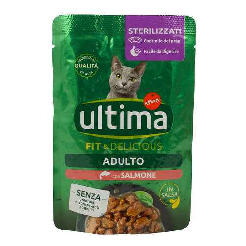 Ultima Cat Wet Sterilizzato Salmone In Salsa Busta 85 Grammi