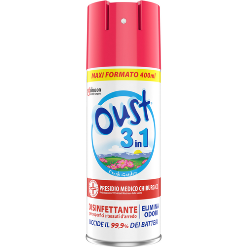Oust 3in1 Disinfettante Elimina Odori Fresh Garden Spray Maxi Formato 400 Ml