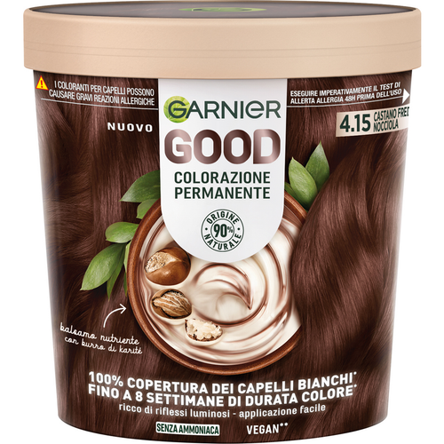 Garnier Good 4.15 Castano Freddo Nocciola Colorazione Permanente Senza Ammoniaca 160 Gr