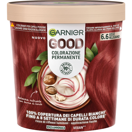 Garnier Good 6.6 Rosso Melograno Colorazione Permanente Senza Ammoniaca 160 Gr