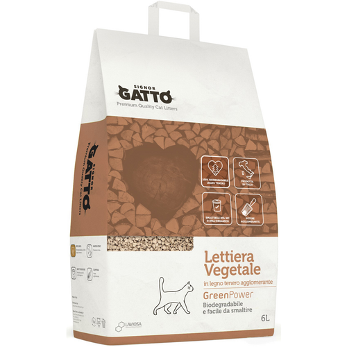 Signor Gatto Lettiera Vegetale Green Power Biodegradabile 6 L