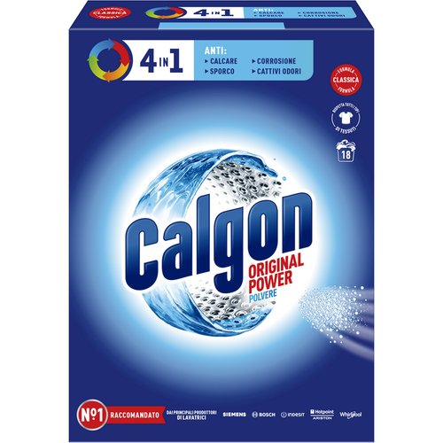Calgon Polvere 4 In 1  Anticalcare Antisporco Anticorrosione Anti Cattivi Odori 900 Gr 18 Lavaggi