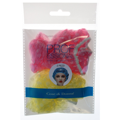 Cose Di Donna Cuffia Doccia Impermeabile Colorata Trasparente 2 Pezzi Assortita
