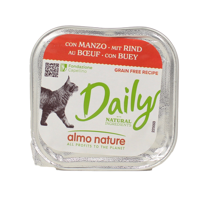 Almo Nature Daily Gatto Vaschetta 100 Grammi Con Manzo