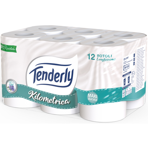 Tenderly Carta Igienica Kilometrica Fibre Di Lino 12 Rotoli