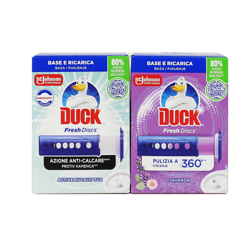 Duck Fresh Discs Gel Wc Base + Ricarica Assortito: Eucalipto - Lavanda