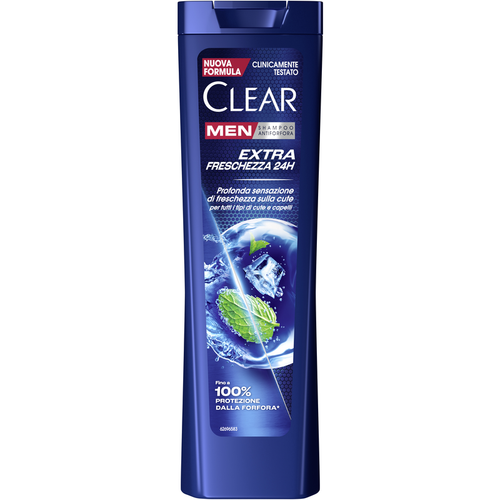 Clear Men Shampoo Aniforfora Extra Freschezza 24h Tutti I Tipi Di Cute E Capelli 225 Ml