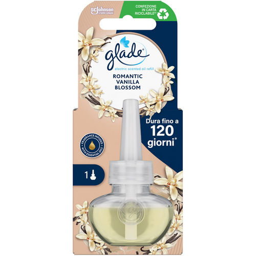 Glade Electric Essential Oil Ricarica Liquida Romantic Vanilla Blossom 20 Ml Durata 120 Giorni Per D…