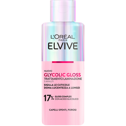 Elvive Glycolic Gloss Trattamento Laminazione 5 Minuti Capelli Spenti, Porosi 200 Ml